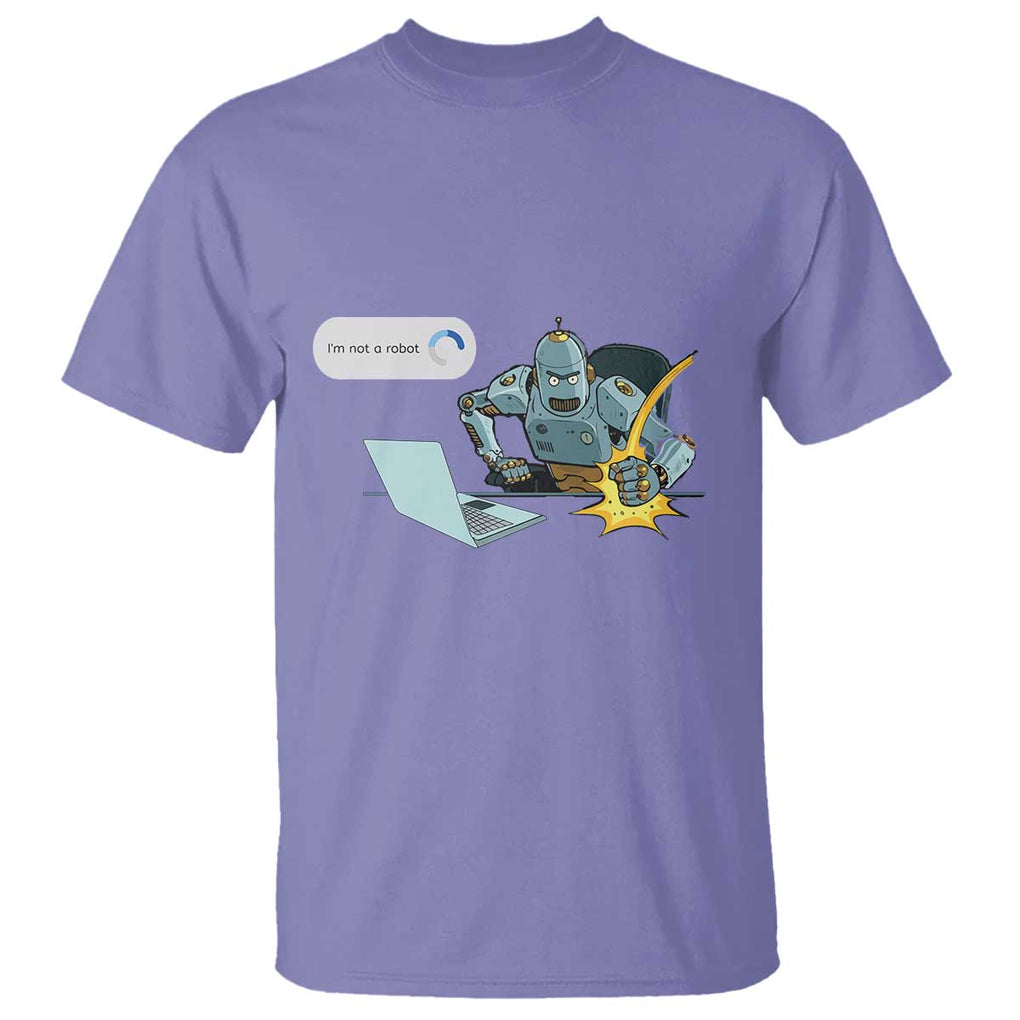 Funny I Am Not A Robot T Shirt Captcha Bot Login Programmer Computer TS11 Violet Print Your Wear