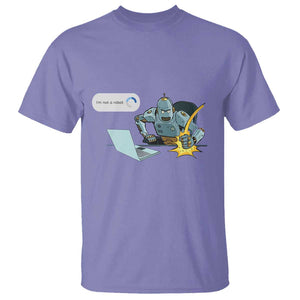 Funny I Am Not A Robot T Shirt Captcha Bot Login Programmer Computer TS11 Violet Print Your Wear