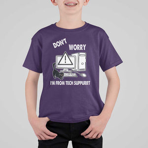 Funny Programming Cat T Shirt For Kid Don't Worry I'm From Tech Suppurrt Support Computer TS11 Purple Print Your Wear