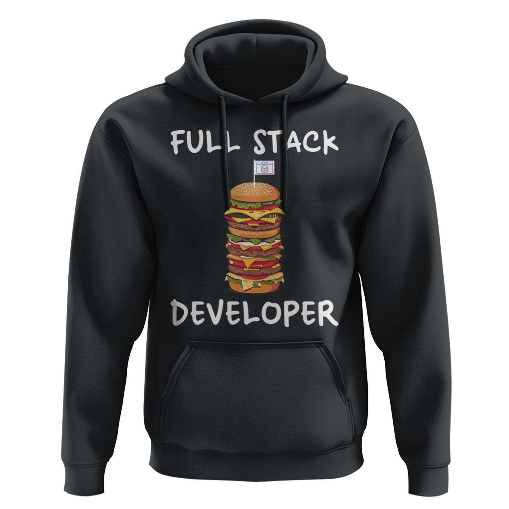 Funny Programmer Hoodie Full Stack Developer Computer Science Hamburger TS11 Black Print Your Wear