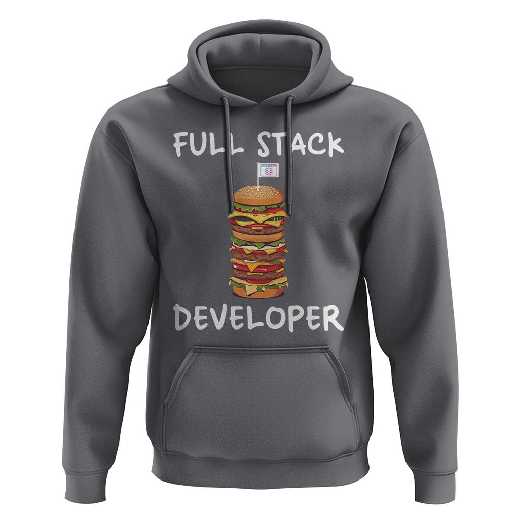 Funny Programmer Hoodie Full Stack Developer Computer Science Hamburger TS11 Charcoal Print Your Wear