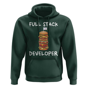 Funny Programmer Hoodie Full Stack Developer Computer Science Hamburger TS11 Dark Forest Green Print Your Wear