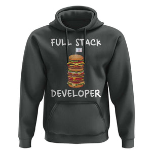 Funny Programmer Hoodie Full Stack Developer Computer Science Hamburger TS11 Dark Heather Print Your Wear