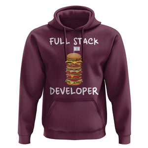 Funny Programmer Hoodie Full Stack Developer Computer Science Hamburger TS11 Maroon Print Your Wear