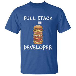 Funny Programmer T Shirt Full Stack Developer Computer Science Hamburger TS11 Royal Blue Print Your Wear