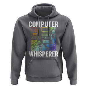 Computer Technician Hoodie Computer Whisperer IT Tech Support Devices TS11 Charcoal Print Your Wear