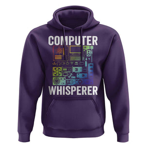 Computer Technician Hoodie Computer Whisperer IT Tech Support Devices TS11 Purple Print Your Wear