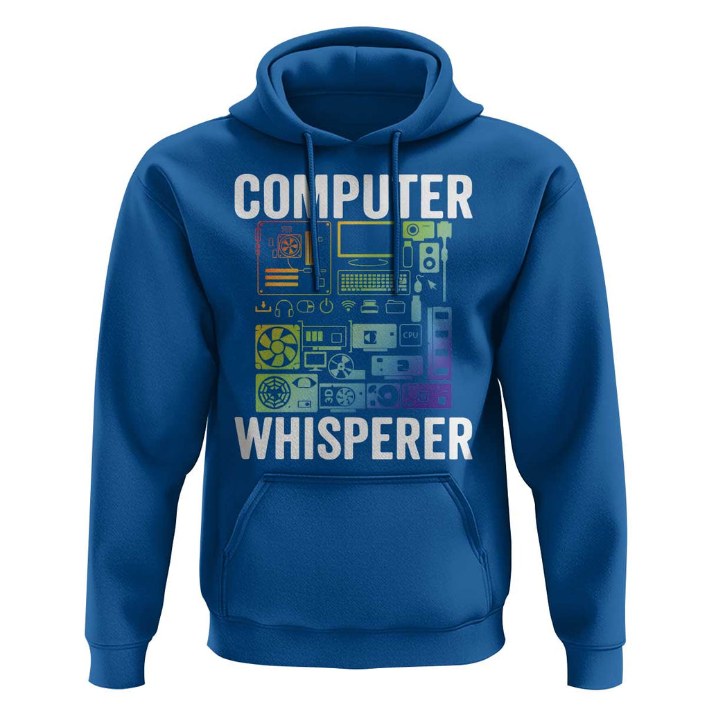Computer Technician Hoodie Computer Whisperer IT Tech Support Devices TS11 Royal Blue Print Your Wear