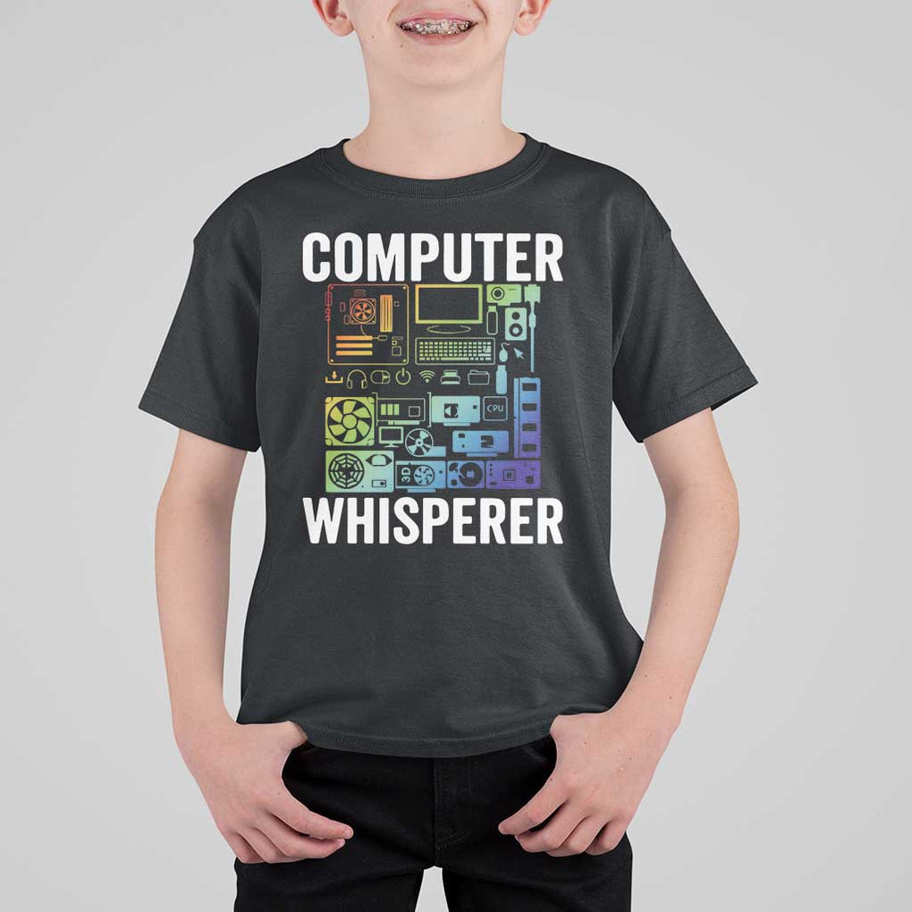 Computer Technician T Shirt For Kid Computer Whisperer IT Tech Support Devices TS11 Black Print Your Wear