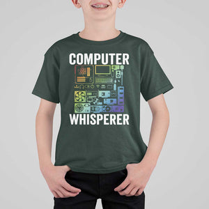 Computer Technician T Shirt For Kid Computer Whisperer IT Tech Support Devices TS11 Dark Forest Green Print Your Wear