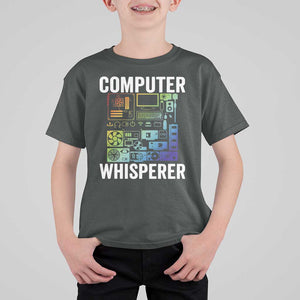 Computer Technician T Shirt For Kid Computer Whisperer IT Tech Support Devices TS11 Dark Heather Print Your Wear