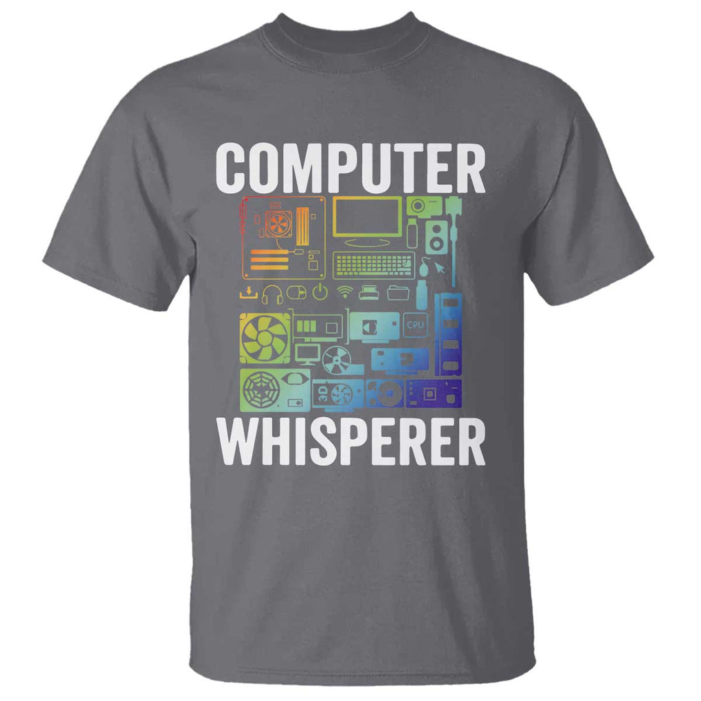 Computer Technician T Shirt Computer Whisperer IT Tech Support Devices TS11 Charcoal Print Your Wear