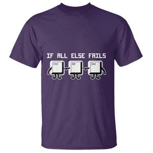 Funny Developer T Shirt If All Else Fails Ctrl Alt Del Keyboard Computer TS11 Purple Print Your Wear