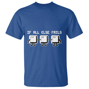 Funny Developer T Shirt If All Else Fails Ctrl Alt Del Keyboard Computer TS11 Royal Blue Print Your Wear