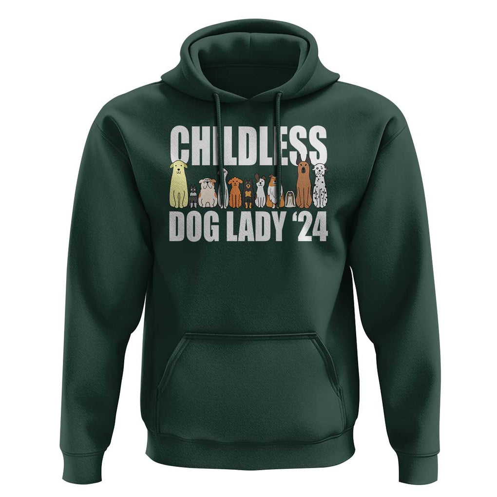 Childless Dog Lady 24 Hoodie Harris For President Puppy TS11 Dark Forest Green Print Your Wear