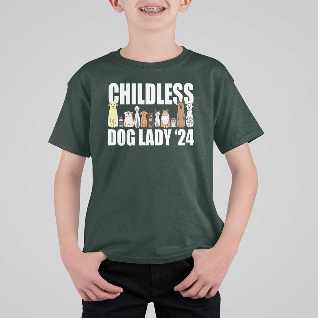 Childless Dog Lady 24 T Shirt For Kid Harris For President Puppy TS11 Dark Forest Green Print Your Wear