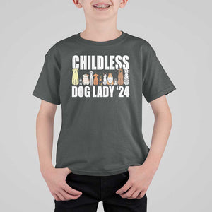 Childless Dog Lady 24 T Shirt For Kid Harris For President Puppy TS11 Dark Heather Print Your Wear