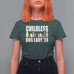 Childless Dog Lady 24 T Shirt For Women Harris For President Puppy TS11 Dark Forest Green Print Your Wear