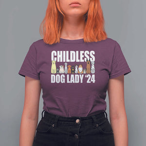 Childless Dog Lady 24 T Shirt For Women Harris For President Puppy TS11 Maroon Print Your Wear