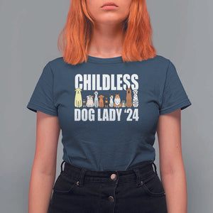 Childless Dog Lady 24 T Shirt For Women Harris For President Puppy TS11 Navy Print Your Wear