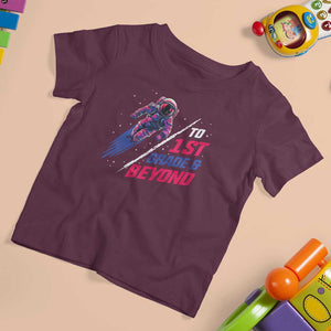 Back To School Space T Shirt For Kid To First Grade And Beyond Astronaut TS11 Maroon Print Your Wear