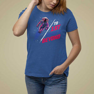 Back To School Space T Shirt For Women To First Grade And Beyond Astronaut TS11 Royal Blue Print Your Wear