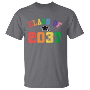 Class Of 2037 T Shirt Grow With Me First Day of School Graduation Mortarboard TS11 Charcoal Print Your Wear