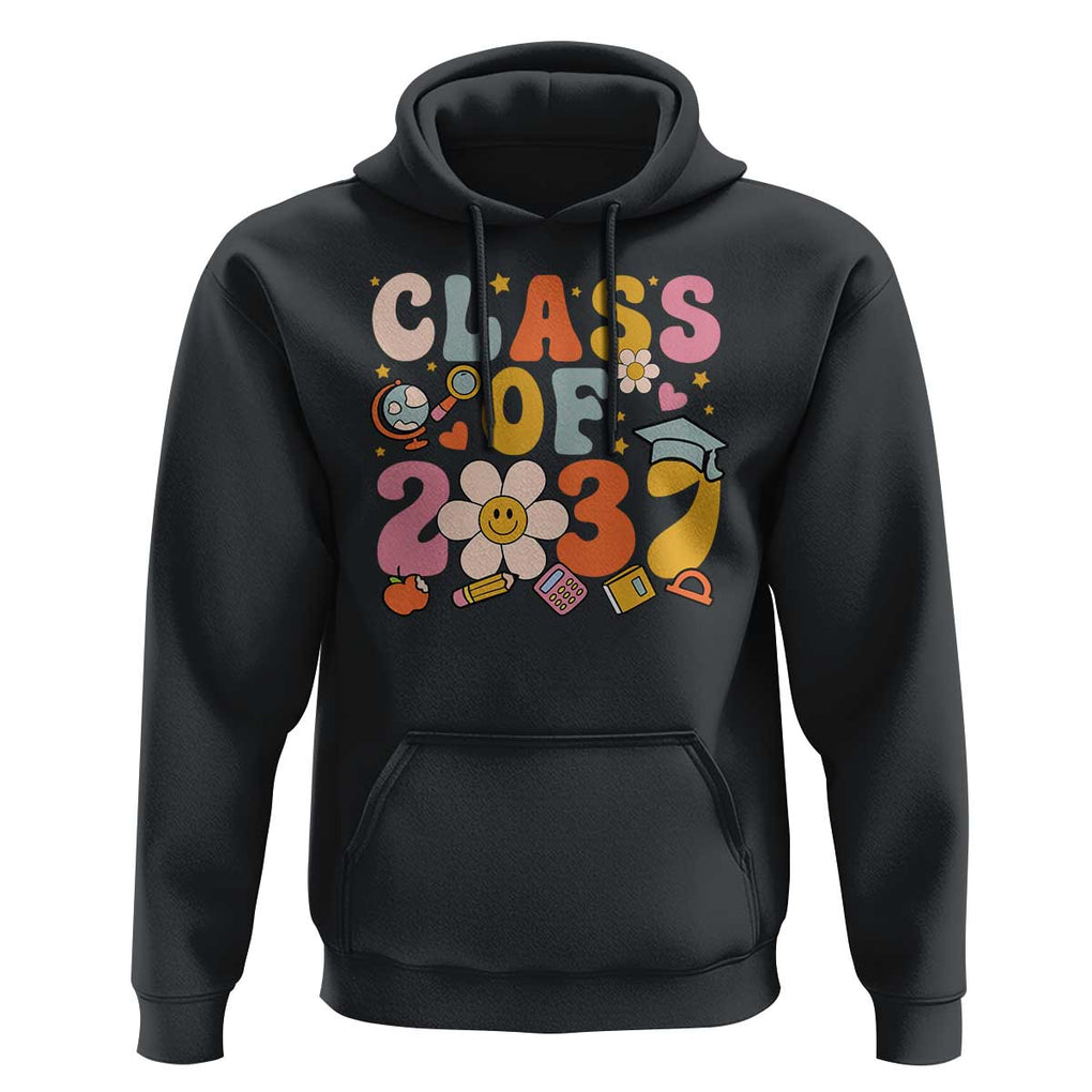 Class Of 2037 Hoodie Back To School Retro Groove Flower Pencil Apple TS11 Black Print Your Wear