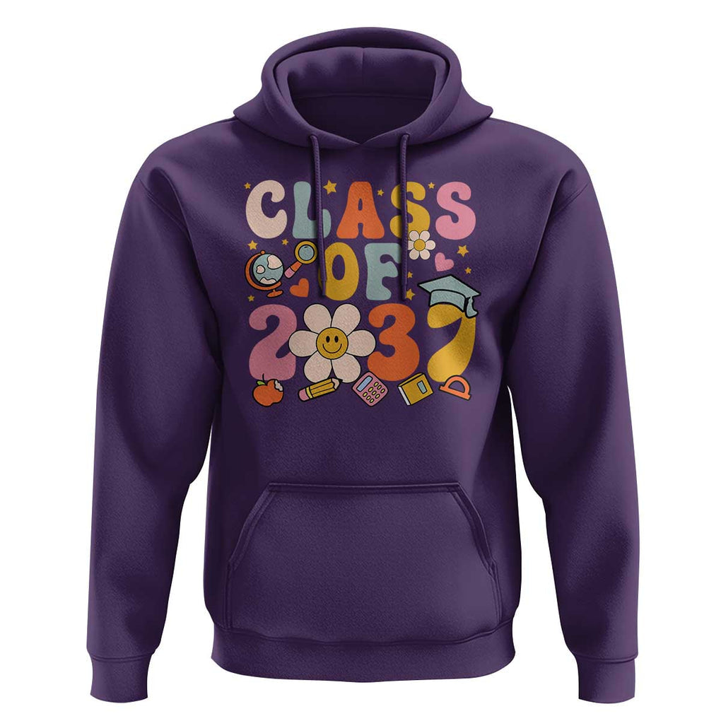 Class Of 2037 Hoodie Back To School Retro Groove Flower Pencil Apple TS11 Purple Print Your Wear