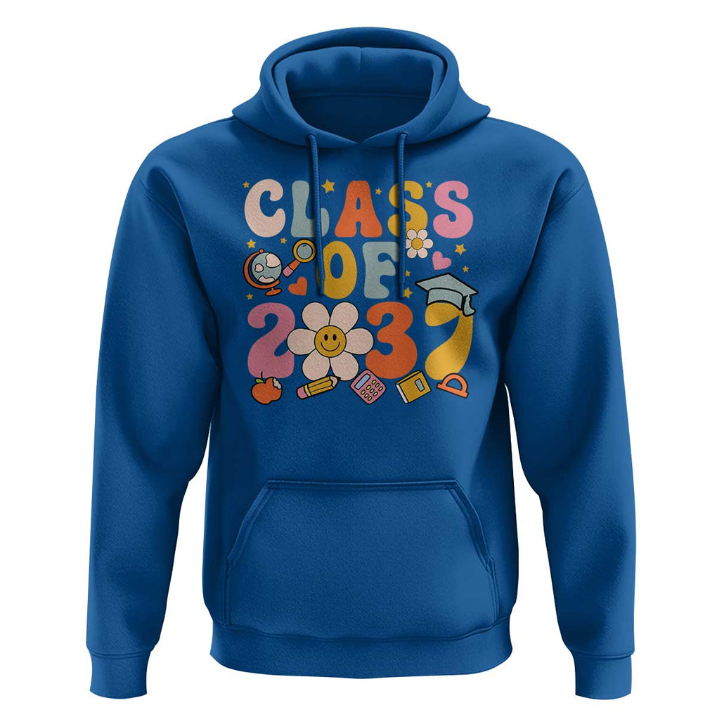 Class Of 2037 Hoodie Back To School Retro Groove Flower Pencil Apple TS11 Royal Blue Print Your Wear