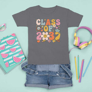 Class Of 2037 T Shirt For Kid Back To School Retro Groove Flower Pencil Apple TS11 Charcoal Print Your Wear