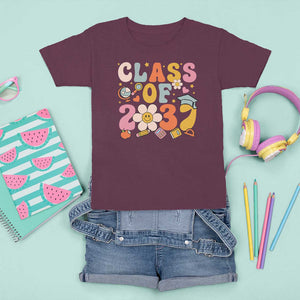 Class Of 2037 T Shirt For Kid Back To School Retro Groove Flower Pencil Apple TS11 Maroon Print Your Wear