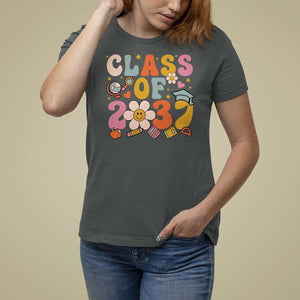 Class Of 2037 T Shirt For Women Back To School Retro Groove Flower Pencil Apple TS11 Dark Heather Print Your Wear