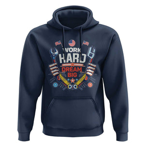 Motivational Quote Hoodie Work Hard Dream Big Labor Day TS11 Navy Print Your Wear