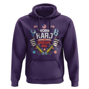 Motivational Quote Hoodie Work Hard Dream Big Labor Day TS11 Purple Print Your Wear