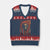 Native American Indian Chief Skull Headdress Vintage USA Flag V-Neck Knit Sweater Vest - Print Your Wear