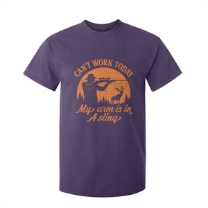 Cant Work Today My Arm Is In A Sling T Shirt For Kid Funny Deer Hunting TS11 Purple Print Your Wear