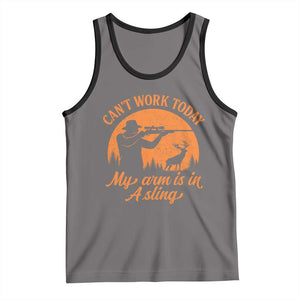 Cant Work Today My Arm Is In A Sling Tank Top Funny Deer Hunting TS11 Deep Heather Black Print Your Wear