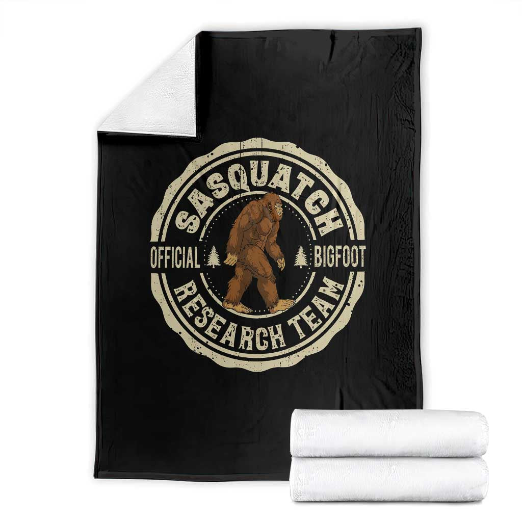 Funny Bigfoot Research Team Throw Blanket Retro Official Sasquatch Forest Stroll TS11 Black Print Your Wear