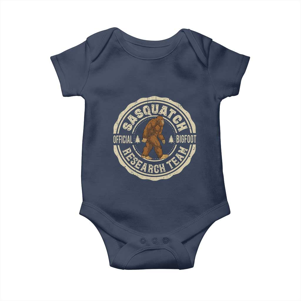 Funny Bigfoot Research Team Baby Onesie Retro Official Sasquatch Forest Stroll TS11 Navy Print Your Wear