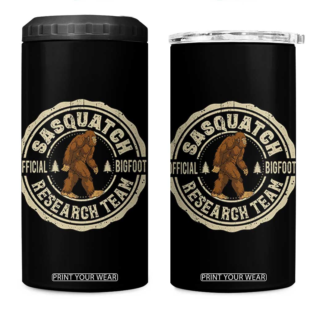 Funny Bigfoot Research Team 4 in 1 Can Cooler Tumbler Retro Official Sasquatch Forest Stroll TS11 One Size: 16 oz Black Print Your Wear
