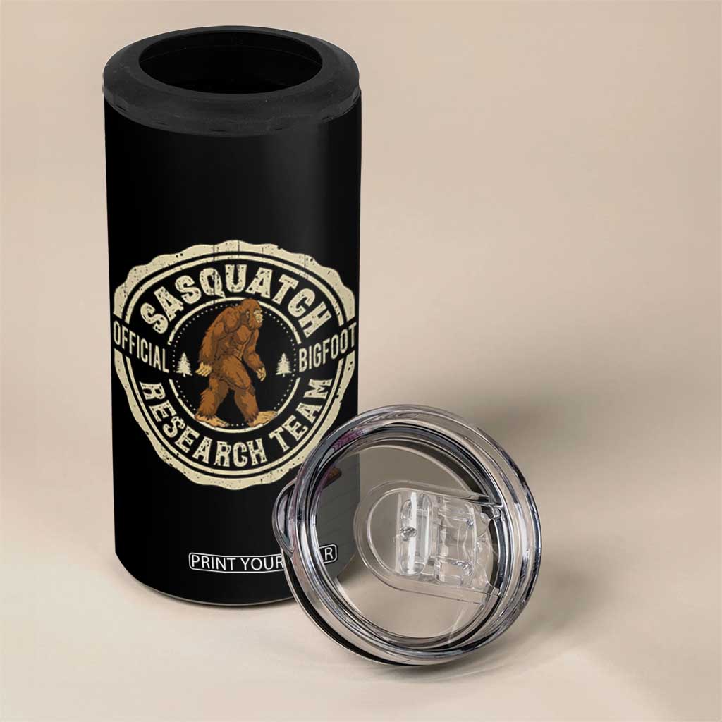 Funny Bigfoot Research Team 4 in 1 Can Cooler Tumbler Retro Official Sasquatch Forest Stroll TS11 Print Your Wear