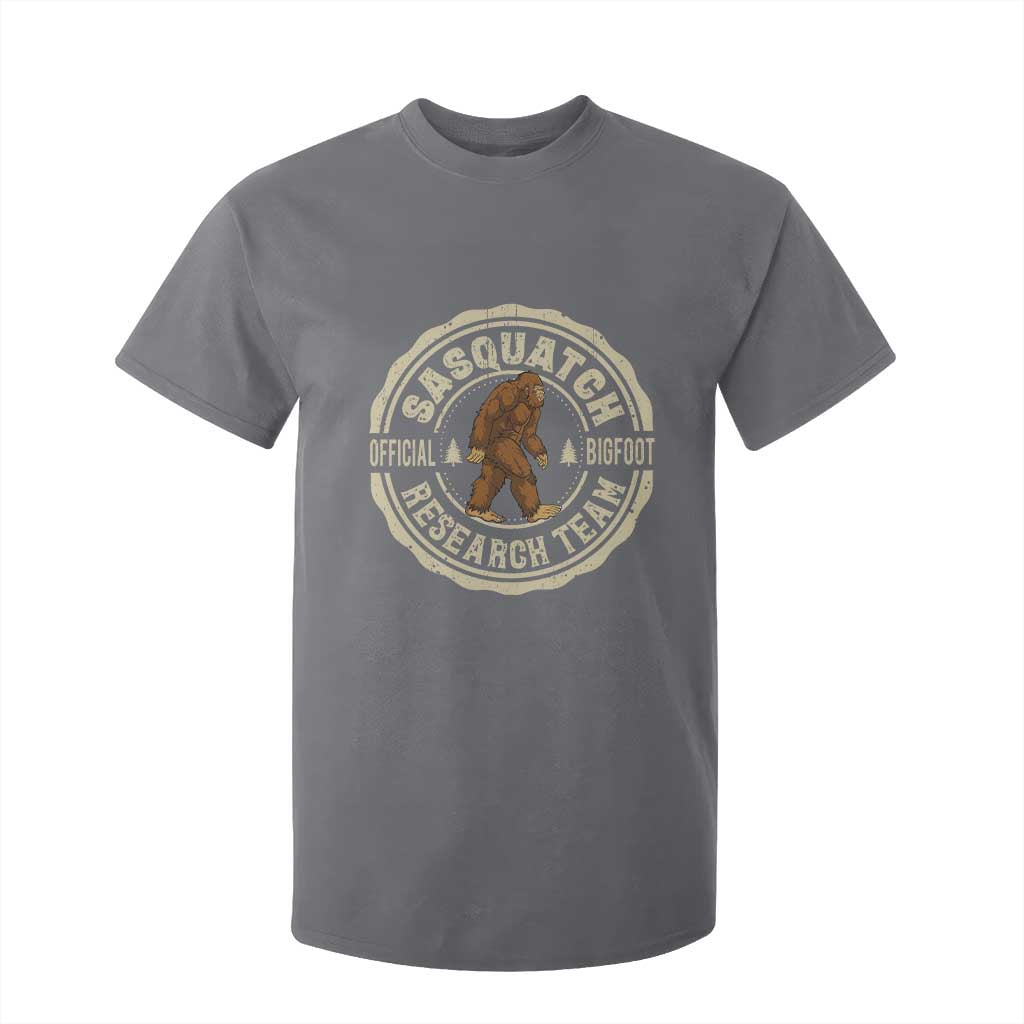 Funny Bigfoot Research Team T Shirt For Kid Retro Official Sasquatch Forest Stroll TS11 Charcoal Print Your Wear