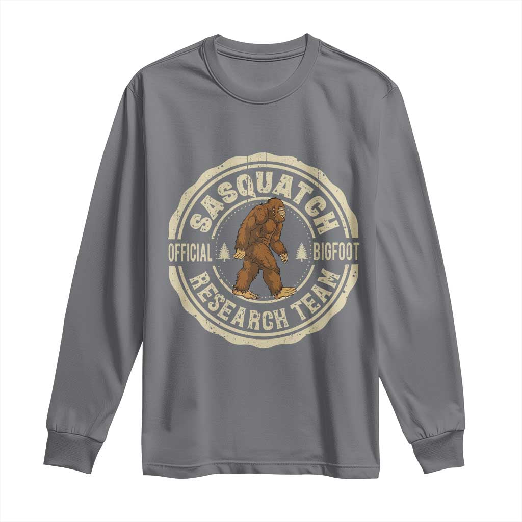 Funny Bigfoot Research Team Long Sleeve Shirt Retro Official Sasquatch Forest Stroll TS11 Charcoal Print Your Wear