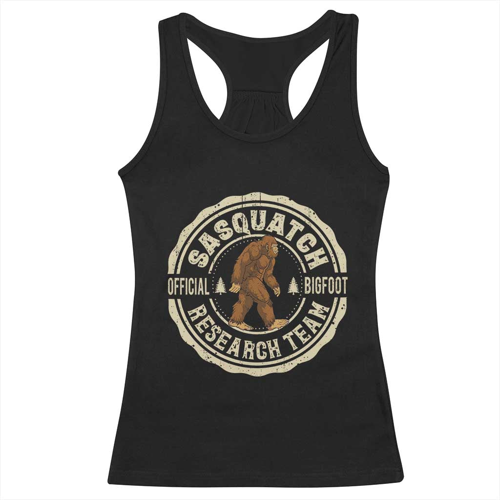 Funny Bigfoot Research Team Racerback Tank Top Retro Official Sasquatch Forest Stroll TS11 Black Print Your Wear