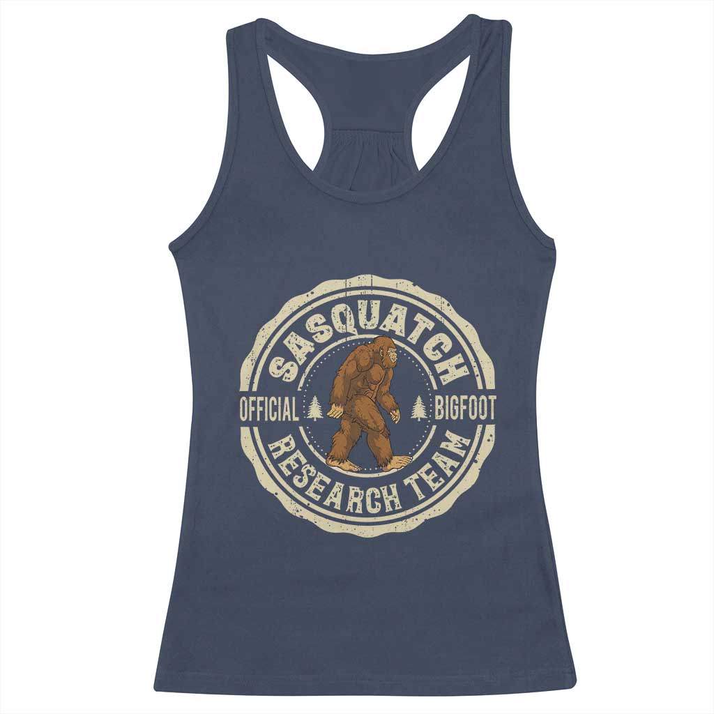 Funny Bigfoot Research Team Racerback Tank Top Retro Official Sasquatch Forest Stroll TS11 Navy Print Your Wear