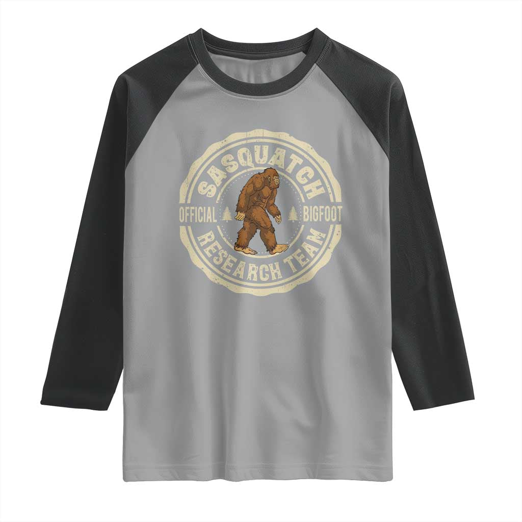Funny Bigfoot Research Team Raglan Shirt Retro Official Sasquatch Forest Stroll TS11 Sport Gray Black Print Your Wear
