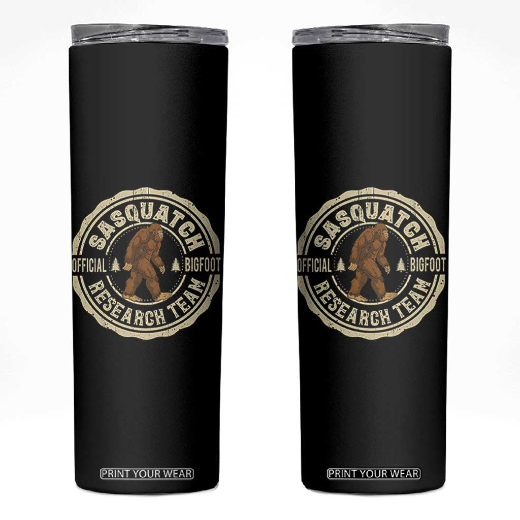 Funny Bigfoot Research Team Skinny Tumbler Retro Official Sasquatch Forest Stroll TS11 Black Print Your Wear