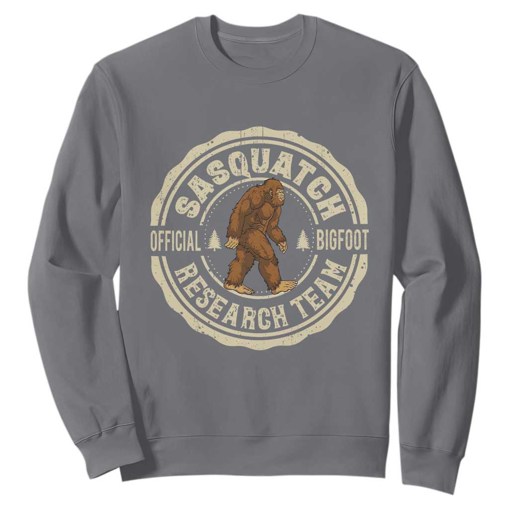 Funny Bigfoot Research Team Sweatshirt Retro Official Sasquatch Forest Stroll TS11 Charcoal Print Your Wear