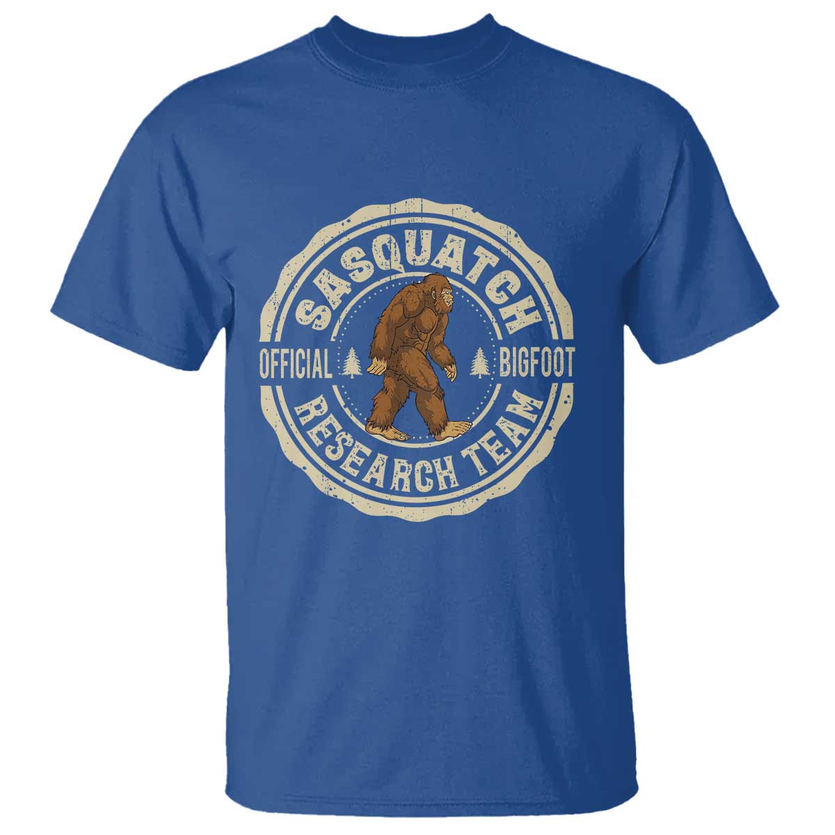 Funny Bigfoot Research Team T Shirt Retro Official Sasquatch Forest Stroll TS11 Royal Blue Print Your Wear